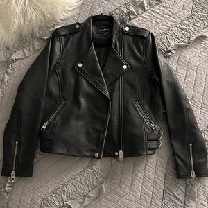 Lucky Brand NWT pebble leather bomber jacket